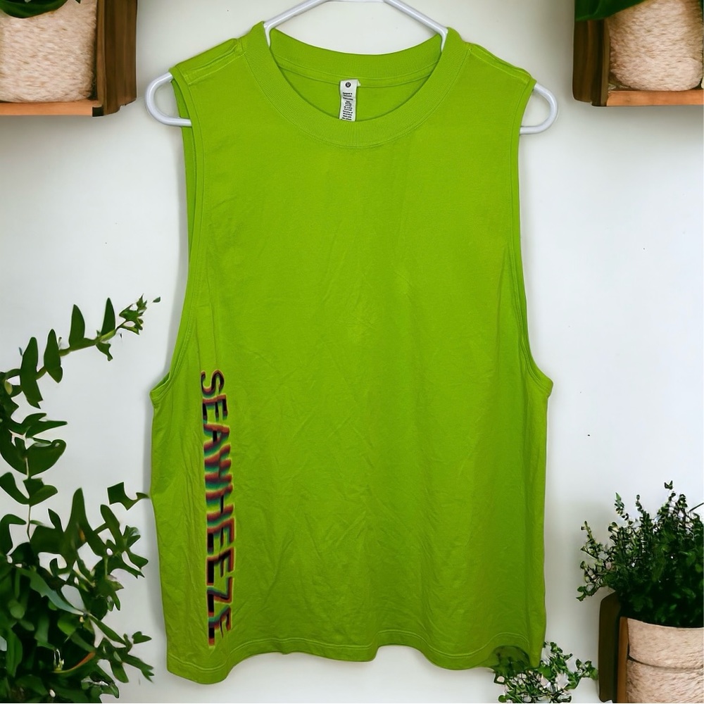 Lululemon Womens 8 Green SeaWheeze Tank Top Pima Cotton Activewear Top
